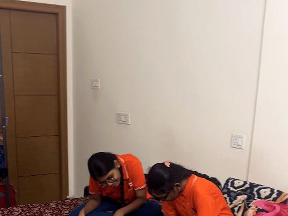Students studying in a VR hostel room